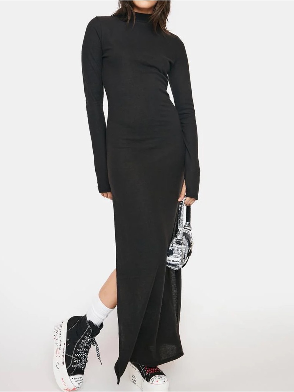 K too can't explain it knit fabric maxi dress